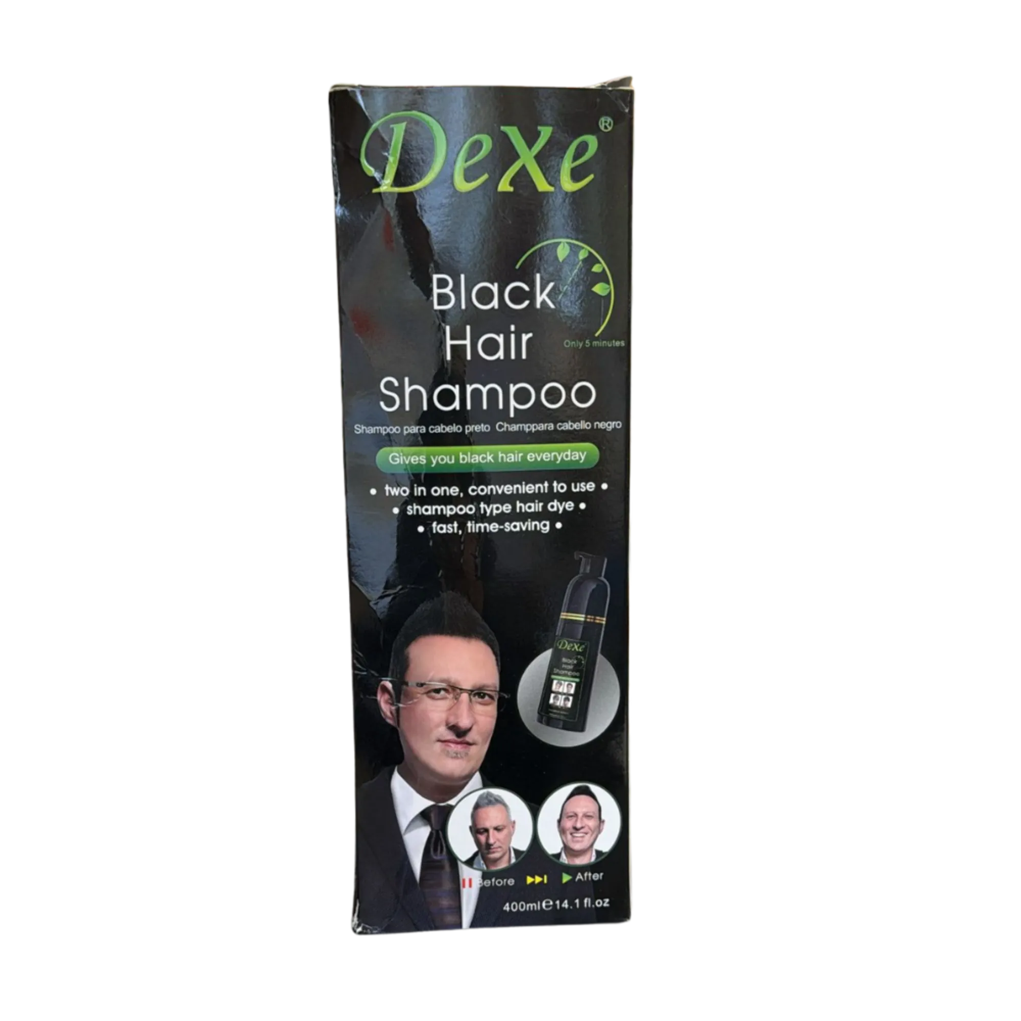 Dexe Black Hair Shampoo - 2-in-1 Dye & Wash (400ml)