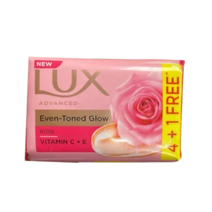 LUX Advanced Even-Toned Glow Soap Bar - Rose & Vitamin C+E (4+1 Free)