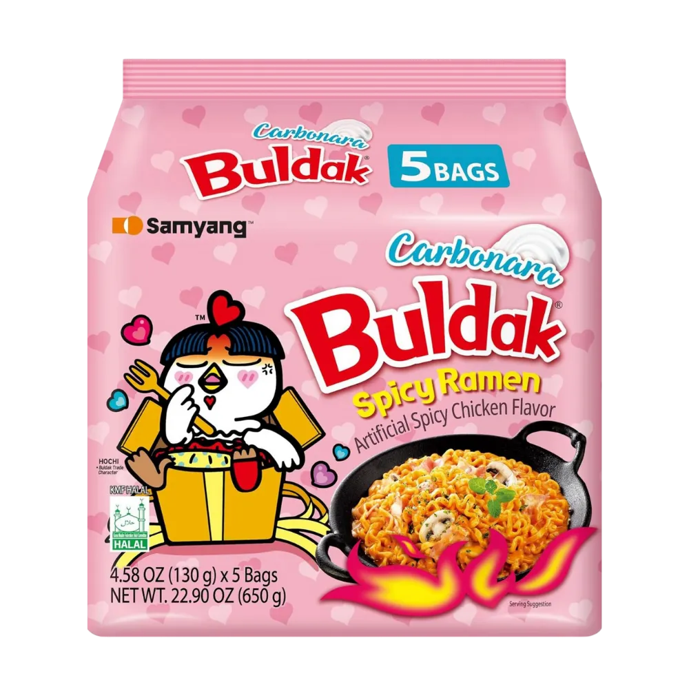 Buldak Carbonara Spicy Ramen 5 Bags
